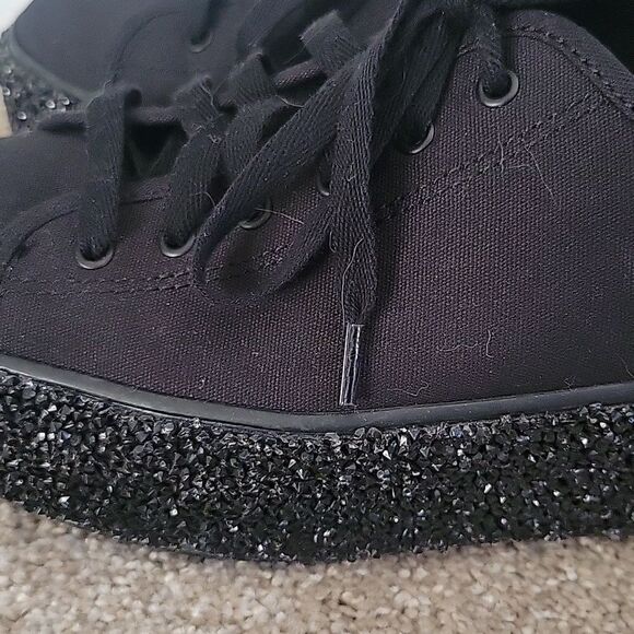 Black dazzle keds platform tennis shoes sneakers 8.5 - Picture 7 of 9